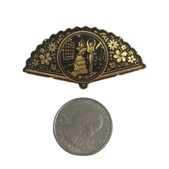 Vintage Damascene Gold Jewelry Set - Picture 4 of 4